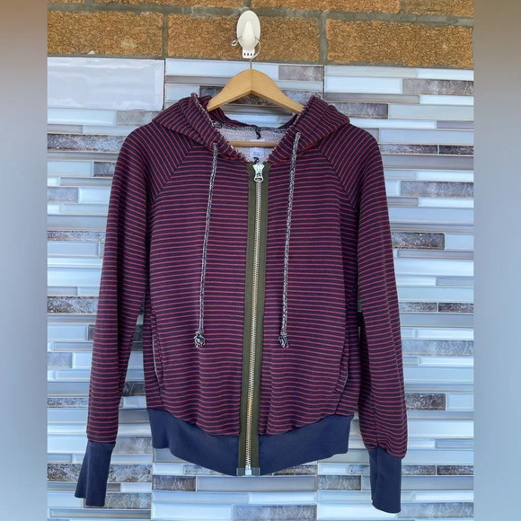 NSF Stripes Print Zip Up Jacket small - Picture 1 of 11